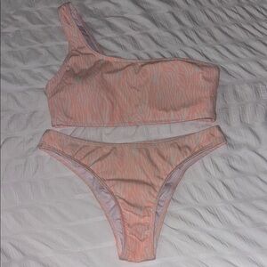 One-Shoulder Pink Bikini Set